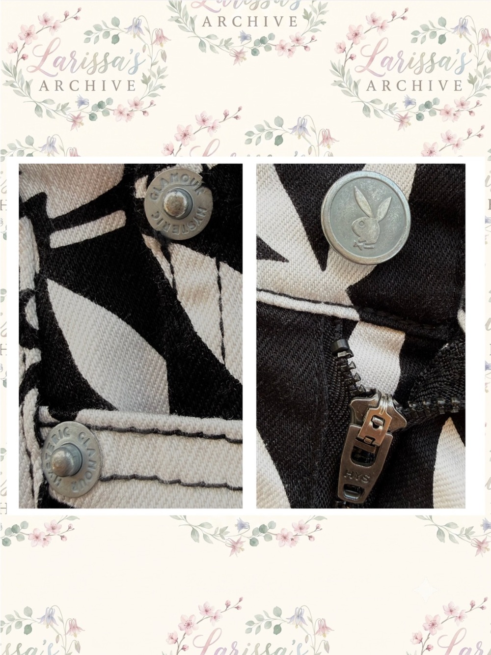 Hysteric Glamour x Playboy | Vintage 2012 Monogram Denim Shorts | JP S (XXS) - Picture 12 of 16